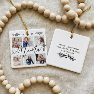 Geschenk für Mama Entenkinder - FotoCollage Keramikornament