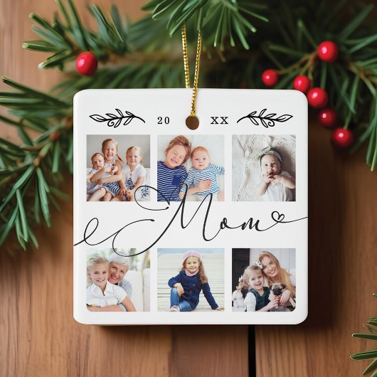 Geschenk für Mama | Entenkinder - FotoCollage Keramikornament