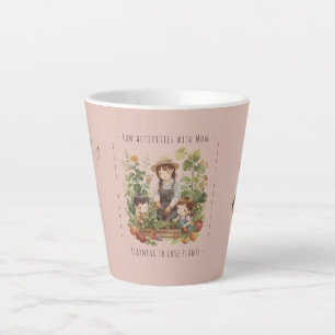 Geschenk für Mama, Gartenarbeit, Spaß mit Mama. Milchtasse