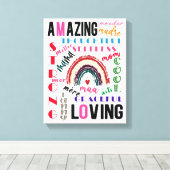 Geschenk für Mama | Mutter Synonyme | Muttertag Leinwanddruck (Insitu (Holzboden))