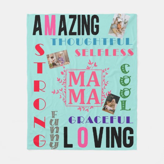 Geschenk für Mama | Personalisierter Muttertag Fleecedecke (Vorderseite)