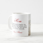 Geschenk für Mama Script Typografie Warm Message F Kaffeetasse (Vorderseite Links)