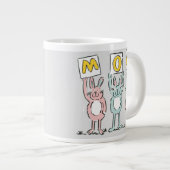Geschenk für Mama Spaß Kaninchen Design Jumbo-Tasse (Vorderseite Rechts)