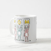 Geschenk für Mama Spaß Kaninchen Design Kaffee Tas Kaffeetasse (Vorderseite Links)