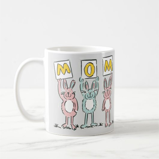 Geschenk für Mama Spaß Kaninchen Design Kaffee Tas Kaffeetasse (Links)