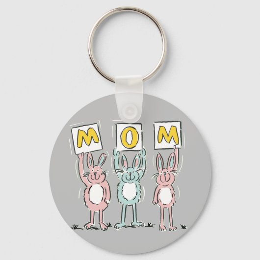 Geschenk für Mama Spaß Kaninchen Design Schlüssela Schlüsselanhänger (Vorderseite)