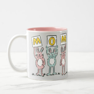 Geschenk für Mama Spaß Kaninchen Design Zweifarbige Tasse
