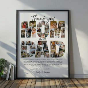 Geschenk für Mama und Papa Foto-Collage Familienbi Poster