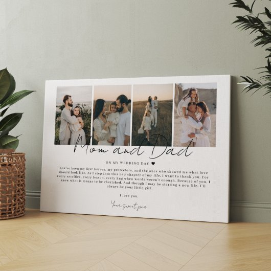 Geschenk für Mama und Vater an meinem Hochzeitstag Leinwanddruck