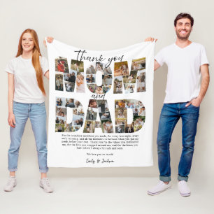 Geschenk für Mama und Vater Fotocollage Familienfo Fleecedecke