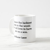 Geschenk für Mama von Sohn-Luckiest-Mama der Welt Kaffeetasse (Vorderseite Links)