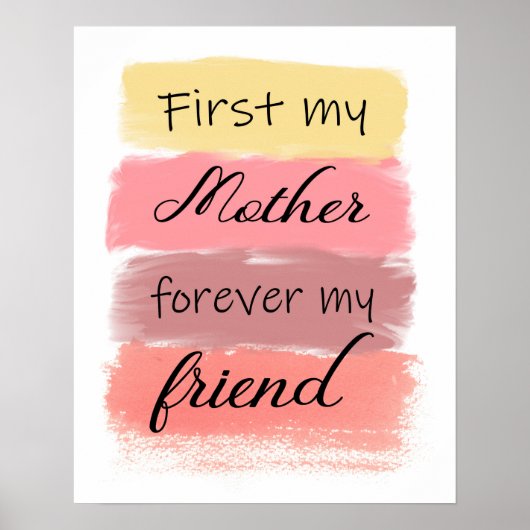 Geschenk für Mama - zuerst meine Mutter für immer  Poster (Vorne)