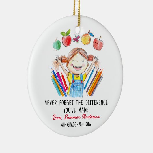 Geschenk für maßgeschneiderte Lehrer Keramik Ornament (Rechts)