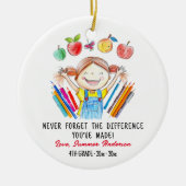 Geschenk für maßgeschneiderte Lehrer Keramik Ornament (Vorne)