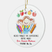 Geschenk für maßgeschneiderte Lehrer Keramik Ornament (Links)