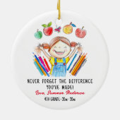 Geschenk für maßgeschneiderte Lehrer Keramik Ornament (Hinten)