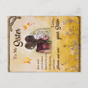 Geschenk für meine Schwester, Schmetterlingsliebha Postkarte