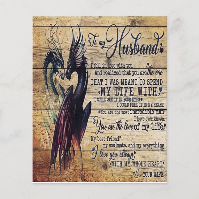 Geschenk für meinen Mann, Liebe Zitate Brief (Vorderseite)