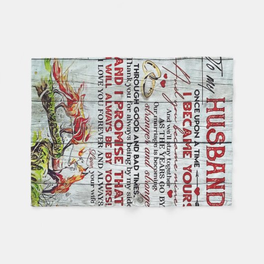 Geschenk für meinen Mann, Liebe Zitate Brief Fleecedecke (Vorderseite (Horizontal))