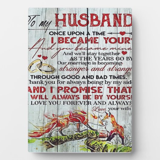 Geschenk für meinen Mann, Liebe Zitate Brief Fotoplatte (Vorderseite)