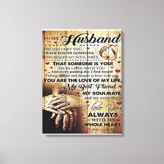 Geschenk für meinen Mann, Liebe Zitate Brief Leinwanddruck (Vorderseite)