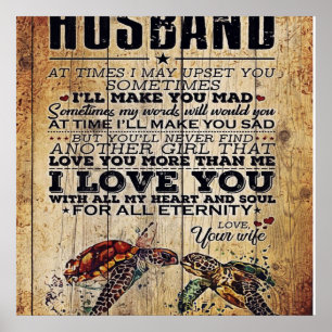 Geschenk für meinen Mann, Liebe Zitate Brief Poster