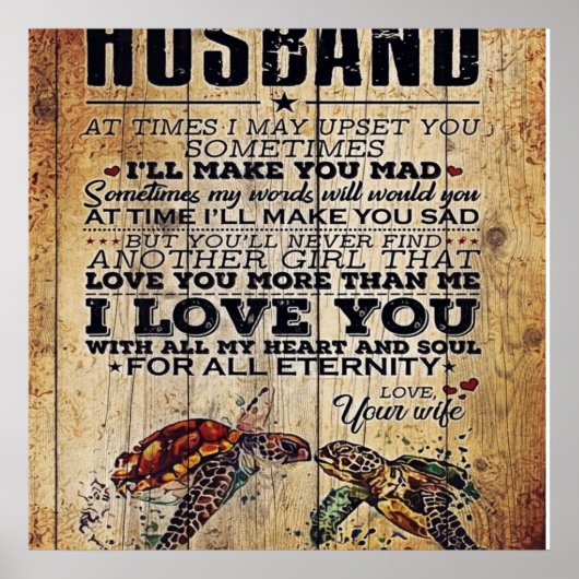 Geschenk für meinen Mann, Liebe Zitate Brief Poster (Vorne)