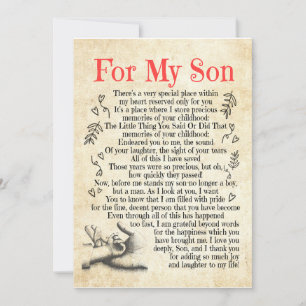 Geschenk für meinen Sohn   Danke, dass du so viel  Einladung