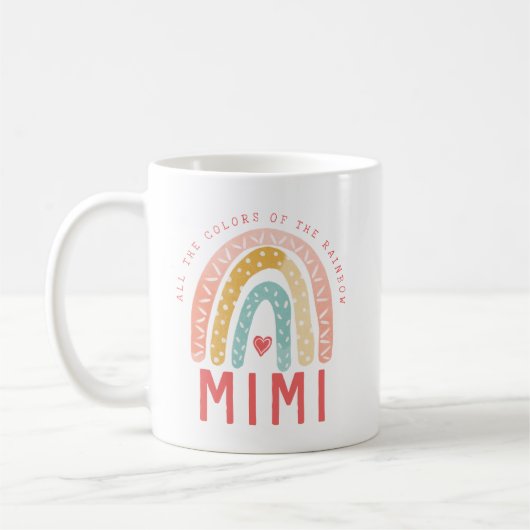Geschenk für Mimi | Alle Farben des Regenbogens Kaffeetasse (Links)