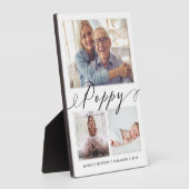 Geschenk für Mohn | Enkelkinder 3 FotoCollage Fotoplatte (Seite)