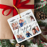 Geschenk für Mohn | Entenkinder - FotoCollage Keramikornament<br><div class="desc">Schicke deinem Opa (Mohn) ein wunderschönes personalisiertes Geschenk, das er für immer schätzen wird. Spezielle personalisierte Enkel Foto Collage Ornament zur Anzeige Ihrer eigenen speziellen Fotos und Erinnerungen Familie. Unser Design zeichnet sich durch ein einfaches 6-Foto-Collage Grid-Design mit "Poppy" aus, das in einem schönen, handgeschriebenen schwarzen Skriptstil entworfen wurde. Das...</div>