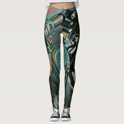 Geschenk für Motorräder Leggings (Vorderseite)
