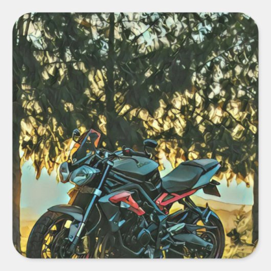 Geschenk für Motorräder Quadratischer Aufkleber (Vorderseite)