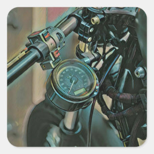 Geschenk für Motorräder Quadratischer Aufkleber
