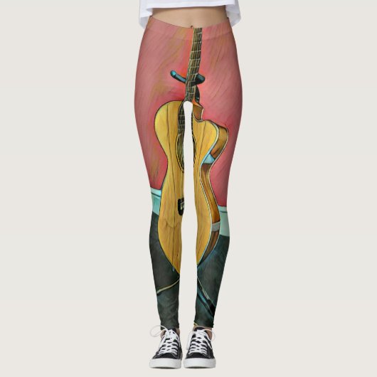 Geschenk für Musikergitarrist Leggings (Vorderseite)