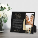 Geschenk für Mutter der Braut | Foto und Meldung Fotoplatte<br><div class="desc">Wirklich besondere und denkwürdige Mutter der Braut Geschenk von Tochter Foto und Nachricht schwarze Plakette. Geben Sie Ihrer Mutter an Ihrem Hochzeitstag ein wunderschönes personalisiertes Geschenk, das sie für immer schätzen wird. Dieses wunderschöne personalisierte Hochzeitsgeschenk bietet ein 2-Foto-Layout, mit dem Sie zwei Ihrer eigenen Erinnerungen für Mutter und Tochter Foto...</div>