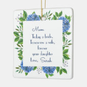 Geschenk für Mutter der Braut von der Braut Keramikornament (Links)