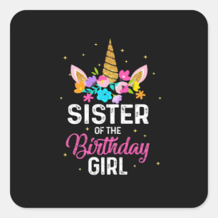 Geschenk für Mutter Schwester des Geburtstagskin Quadratischer Aufkleber