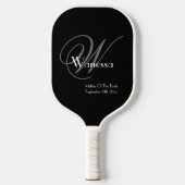 Geschenk für Mutter von Bride Monogram Chic Skript Pickleball Schläger (Vorderseite)