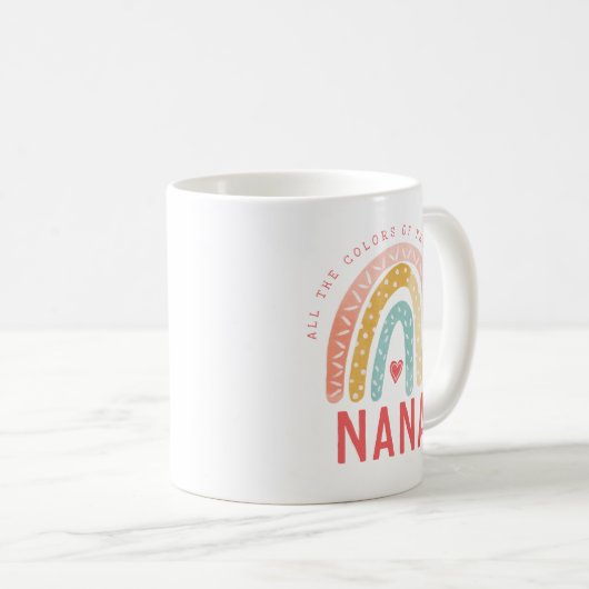 Geschenk für Nana | Alle Farben des Regenbogens Kaffeetasse (VorderseiteRechts)