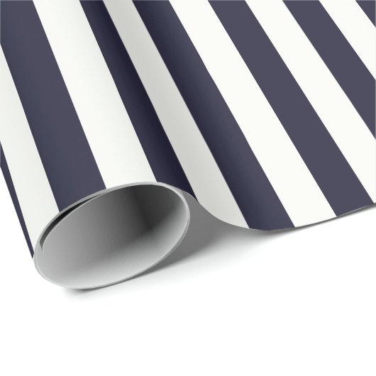 Geschenk für Navy Blue und White Strip Geschenkpapier (Rolleneckpunkt)