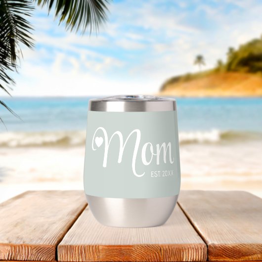Geschenk für neue Mütter in sagegrüner Schrift Est (Strand (gedreht))