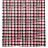 Geschenk für neues Zuhause Rot-schwarzer karierter Duschvorhang (Vorderseite)