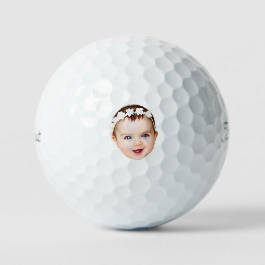 Geschenk für New Dad von Baby Custom Face Weihnach Golfball (Vorderseite)