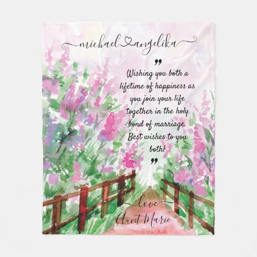 Geschenk für Newlyweds mit benutzerdefinierter Mel Fleecedecke (Vorderseite)