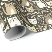 Geschenk für niedliche Katzenlederchen Geschenkpapier (Rolleneckpunkt)