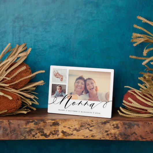 Geschenk für Nonna | Enkelkinder 3 FotoCollage Fotoplatte (Seite)