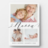 Geschenk für Nonna | Enkelkinder 3 FotoCollage Fotoplatte (Vorderseite)