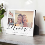 Geschenk für Nonna | Enkelkinder 3 FotoCollage Fotoplatte<br><div class="desc">Schicke deiner Nonna ein wunderschönes personalisiertes Geschenk, das sie für immer schätzen wird. Spezielle personalisierte Enkelkinder Foto Collage Plakette, um Ihre eigenen speziellen Fotos und Erinnerungen zu zeigen. Unser Design zeichnet sich durch ein einfaches 3-Foto-Collage-Design mit "Nonna" aus, das in einem schönen, handgeschriebenen schwarzen Skriptstil entworfen wurde. Jedes Foto ist...</div>