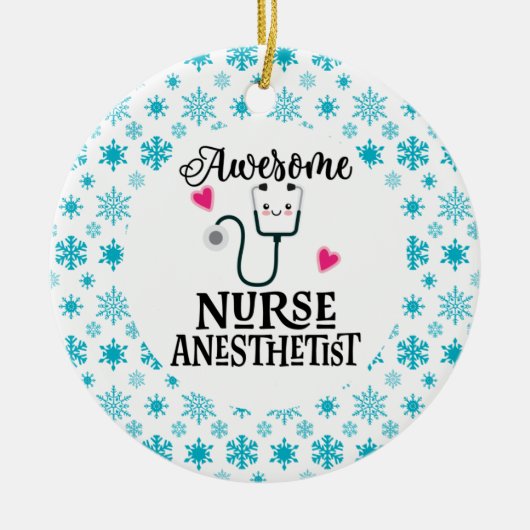 Geschenk für Nurse Anästhesist Keramik Ornament (Vorne)